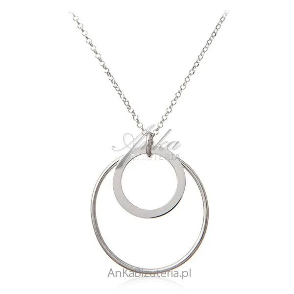 Biżuteria srebrna  - piękny naszyjnik srebrny z kółkami