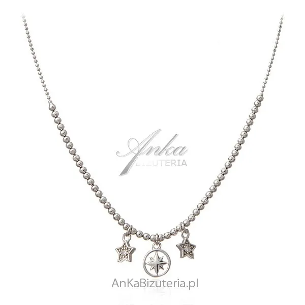Biżuteria srebrna naszyjnik z gwiazdkami
