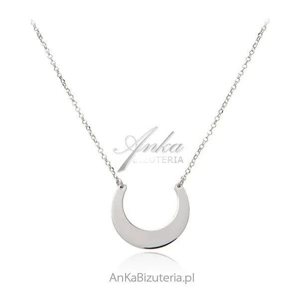 Piękny naszyjnik srebrny półksiężyc