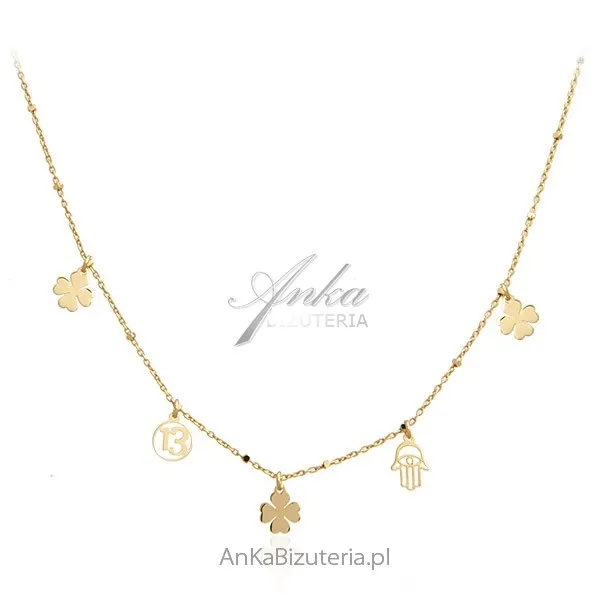 Srebrny naszyjnik pozłacany  - biżuteria na szczęście