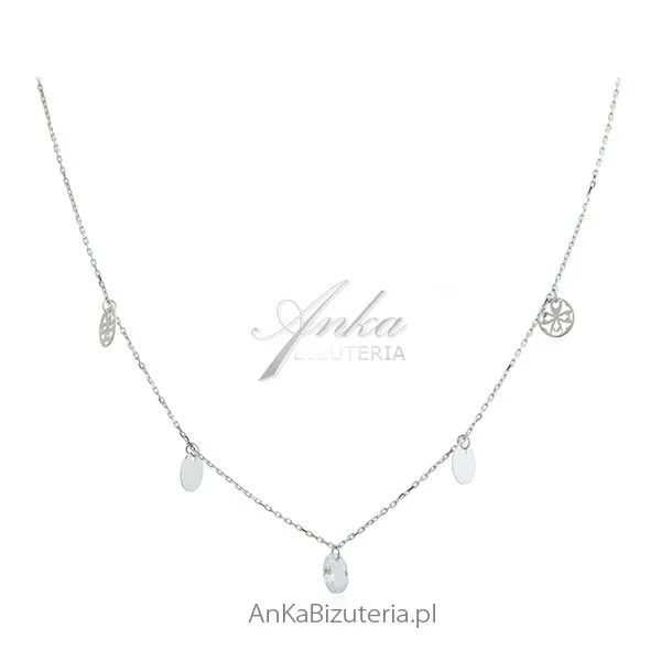 Srebrny naszyjnik choker z białą cyrkonią