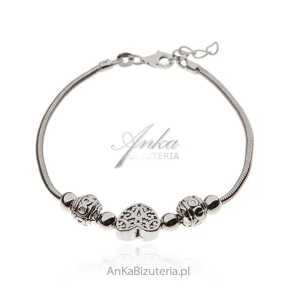 Bransoletka srebrna -rodowana włoska -    pati