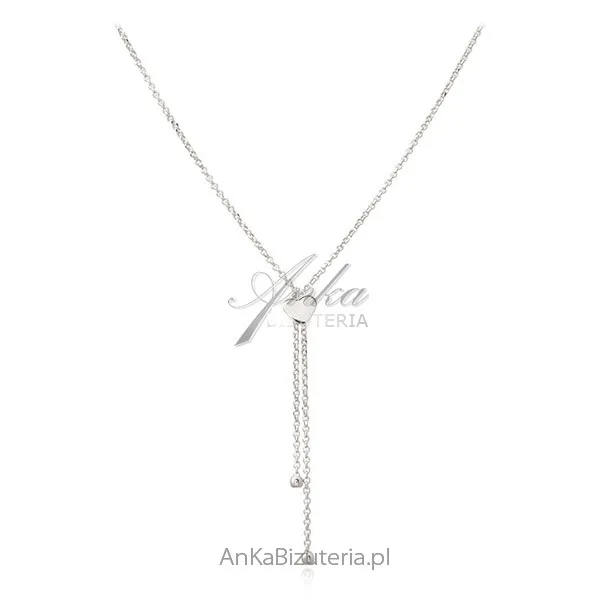 Naszyjnik srebrny delikatne serduszko - krawat