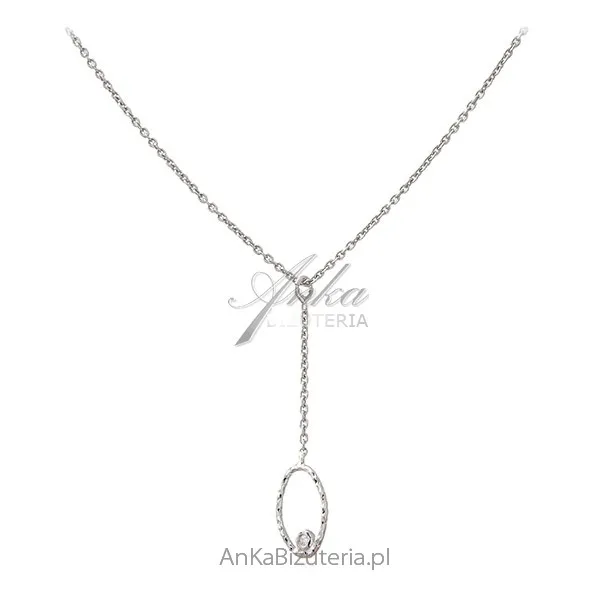 Subtelny srebrny naszyjnik z maleńką cyrkonią