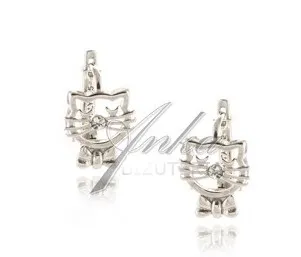 Srebrne kolczyki dziecięce kotki