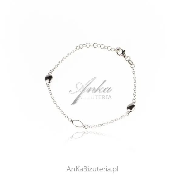Bransoletka srebrna owalne kółka