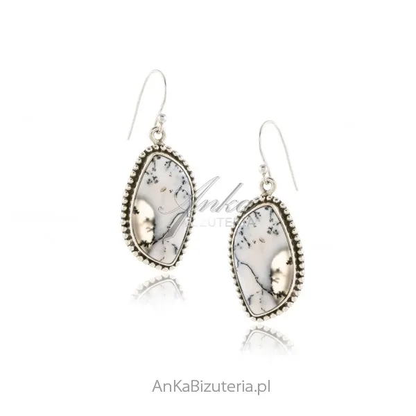 Kolczyki srebrne dendrite