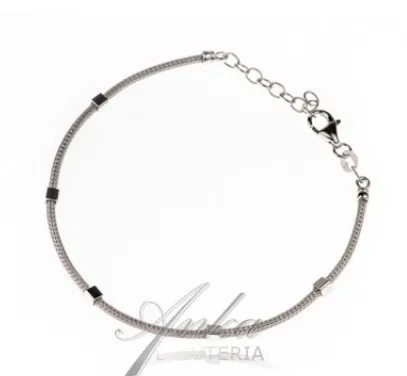 Srebrna bransoletka kosteczka na łańcuszku calza