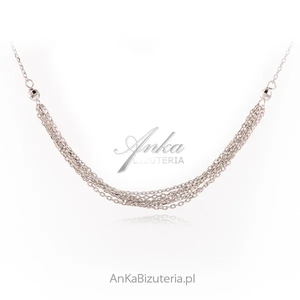 Naszyjnik srebrny  - subtelna kaskada