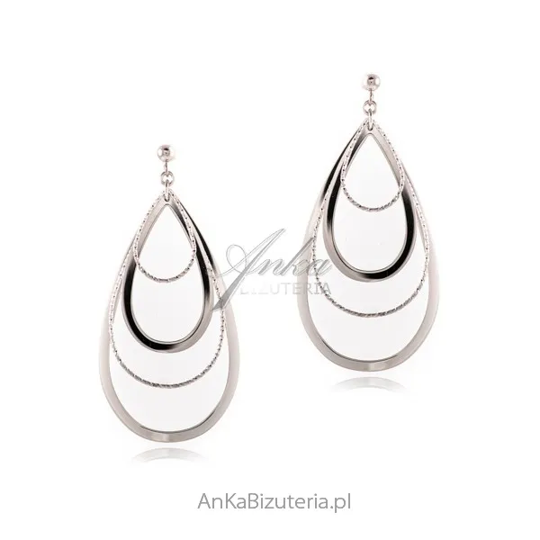 Duże kolczyki srebrne  - elegancka biżuteria srebrna