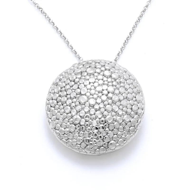 Piękny duży naszyjnik srebrny diamentowany