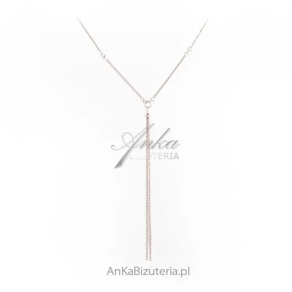 Srebrny naszyjnik - elegancki krawat