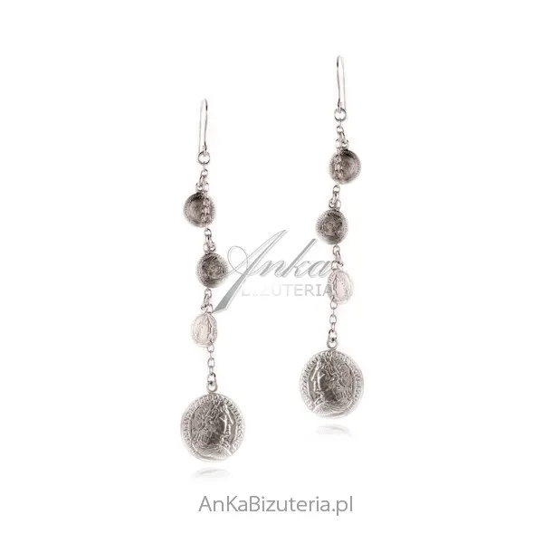 Kolczyki srebrne medaliony