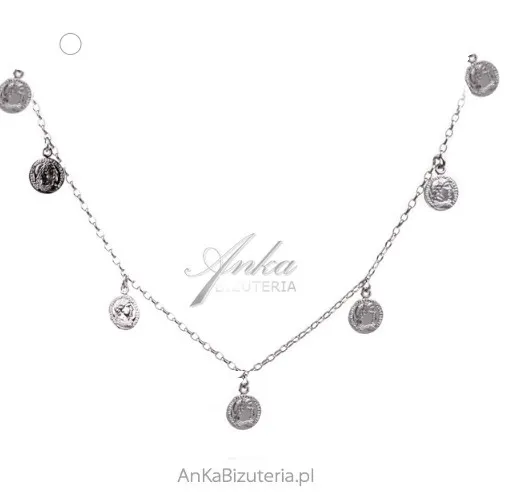 Srebrny naszyjnik medaliony  - oryginalna biżuteria srebrna