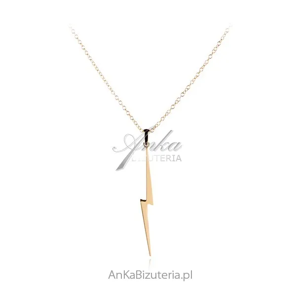 Srebrny naszyjnik pozłacany strzała