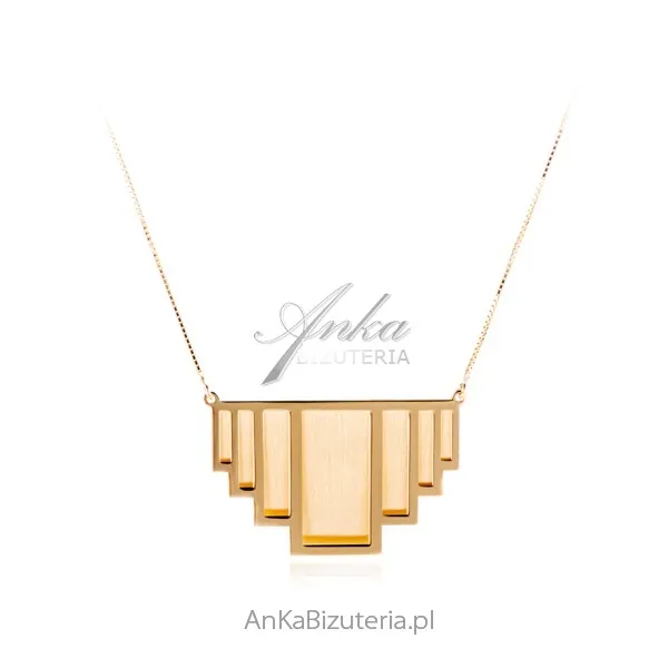 Srebrny naszyjnik pozłacany modny designerski naszyjnik