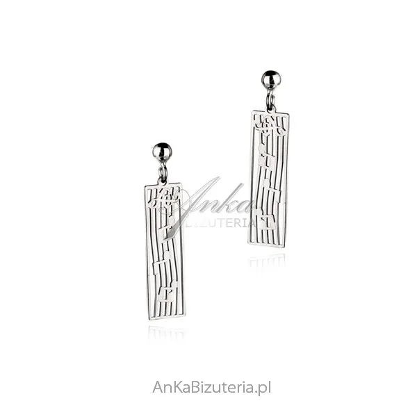 Kolczyki srebrne "gra muzyka"