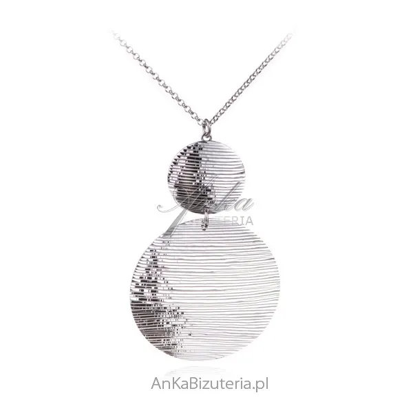 Duże koła naszyjnik srebrny  - elegancka biżuteria srebrna