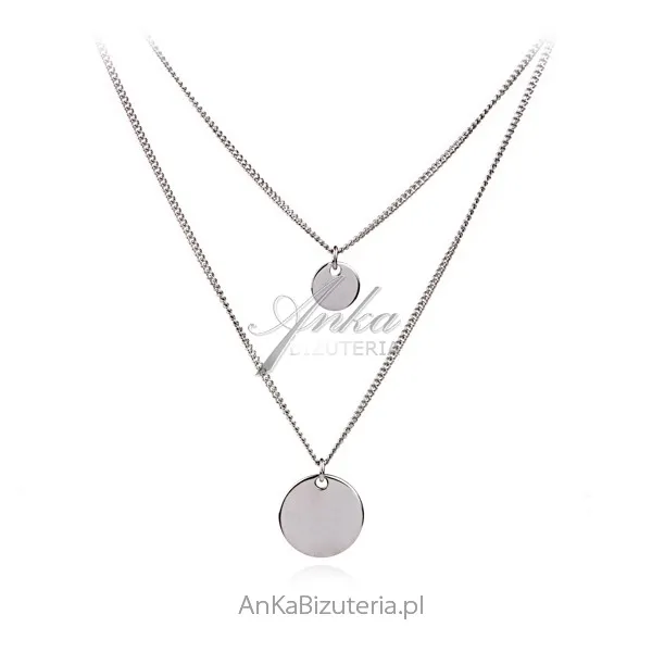 Naszyjnik srebrny podwójny z kółeczkami