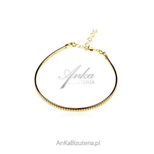 Piękna bransoletka srebrna pozłacana - elegancka , kobieca biżuteria