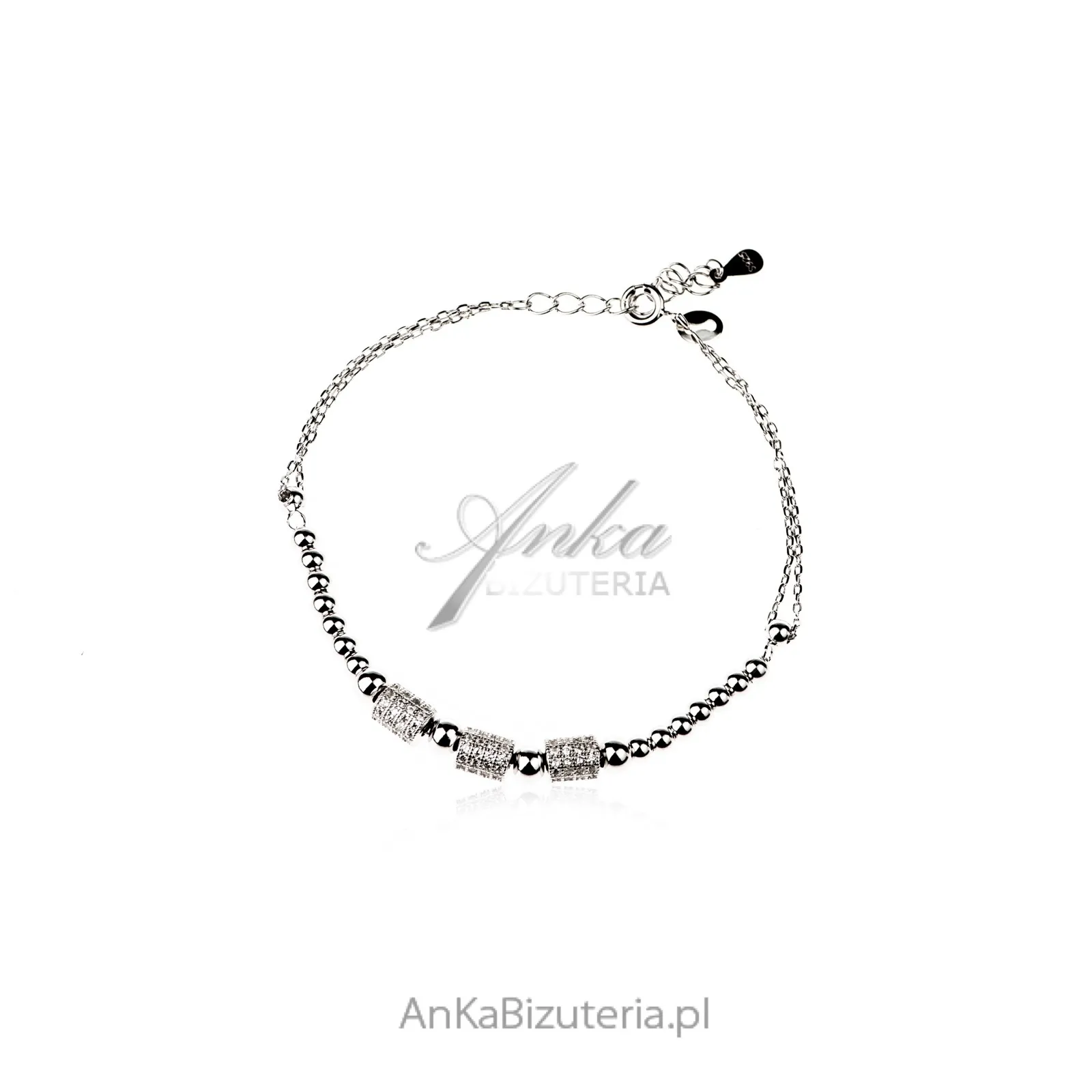 Bransoletka srebrna z mikrocyrkoniami