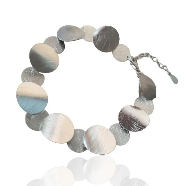 Bransoletka srebrna satynowana - klasyczna damska elegancka biżuteria