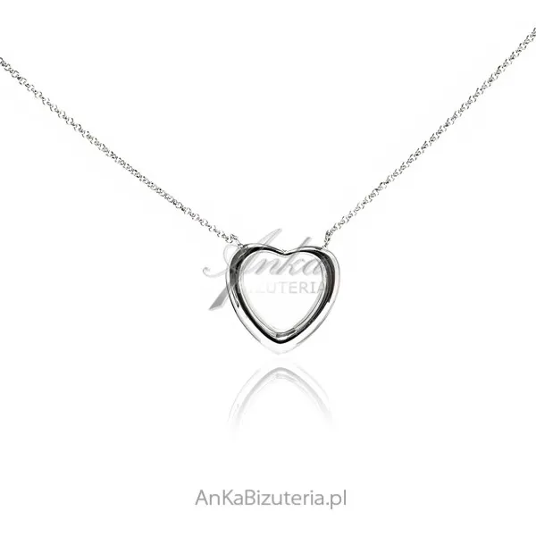 Srebrny naszyjnik  duże serce