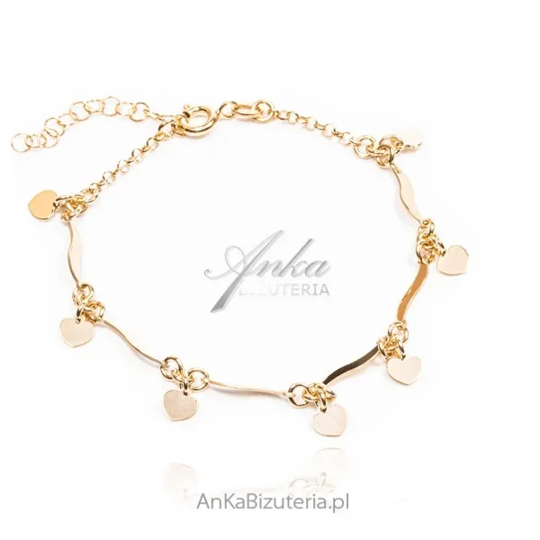 Bransoletka srebrna pozłacana biżuteria na prezent