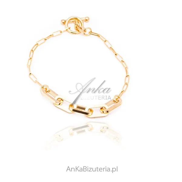 Srebrna bransoletka srebrna pozłacana z kolekcji fenomeno