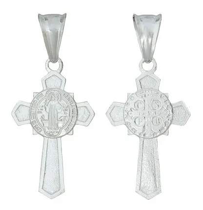 Krzyż św. benedykta - dewocjonalia srebrne