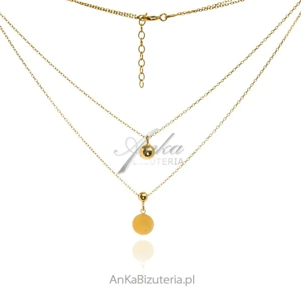 Srebrny naszyjnik pozłacany podwójny