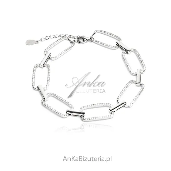 Srebrna bransoletka z mikrocyrkoniami