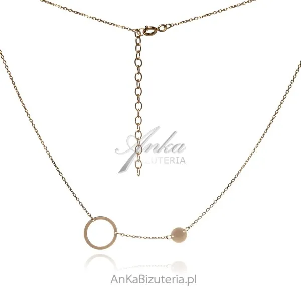 Naszyjnik srebrny pozłacany  kółeczka