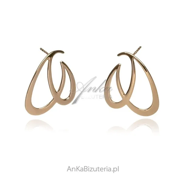 Kolczyki srebrne pozłacane owalne
