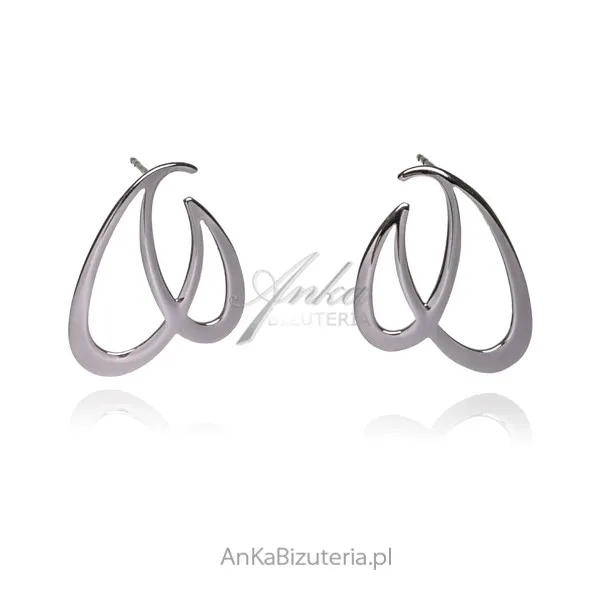 Kolczyki srebrne owalne koła
