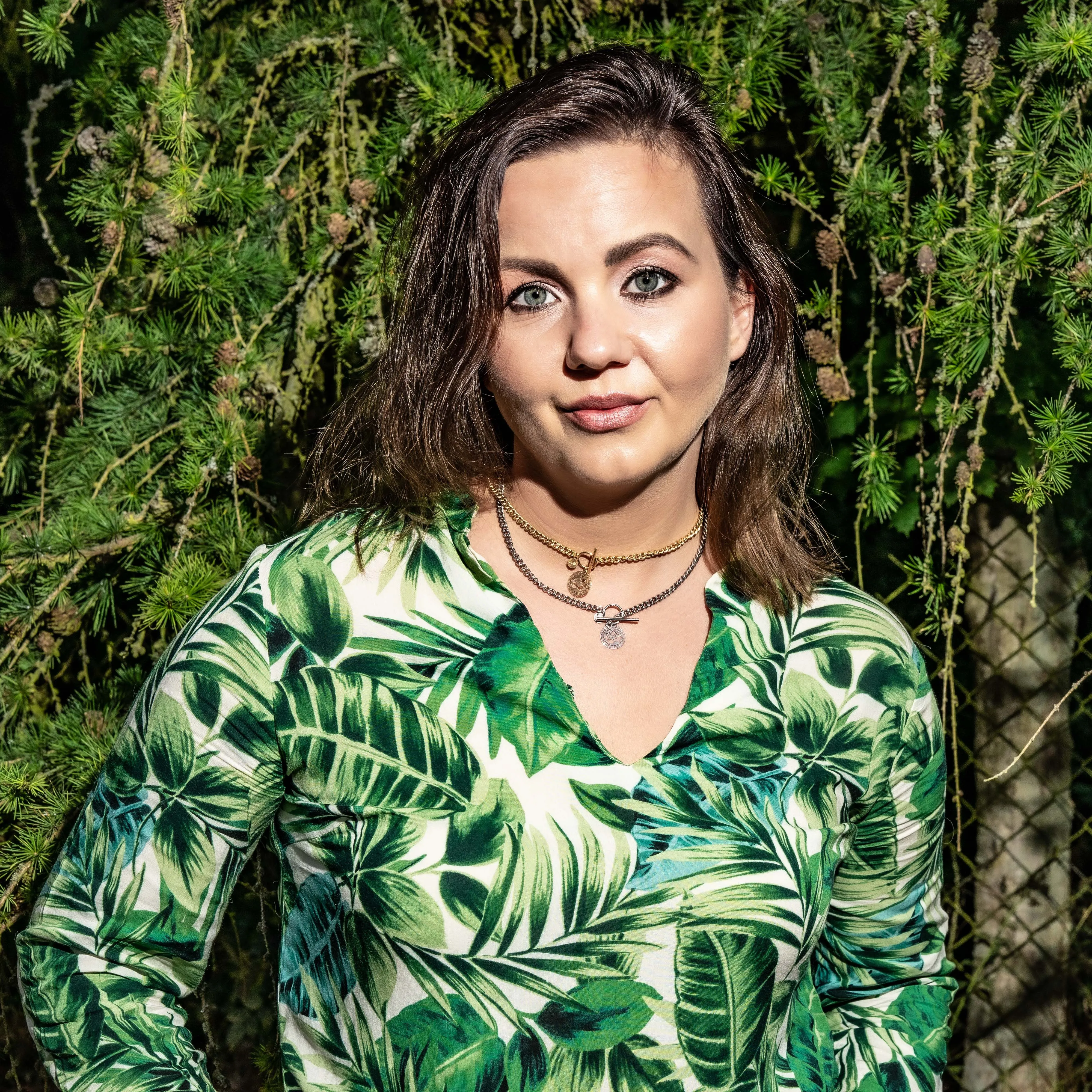 Srebrny naszyjnik damski  pancerka z tibonem drzewko szczęścia