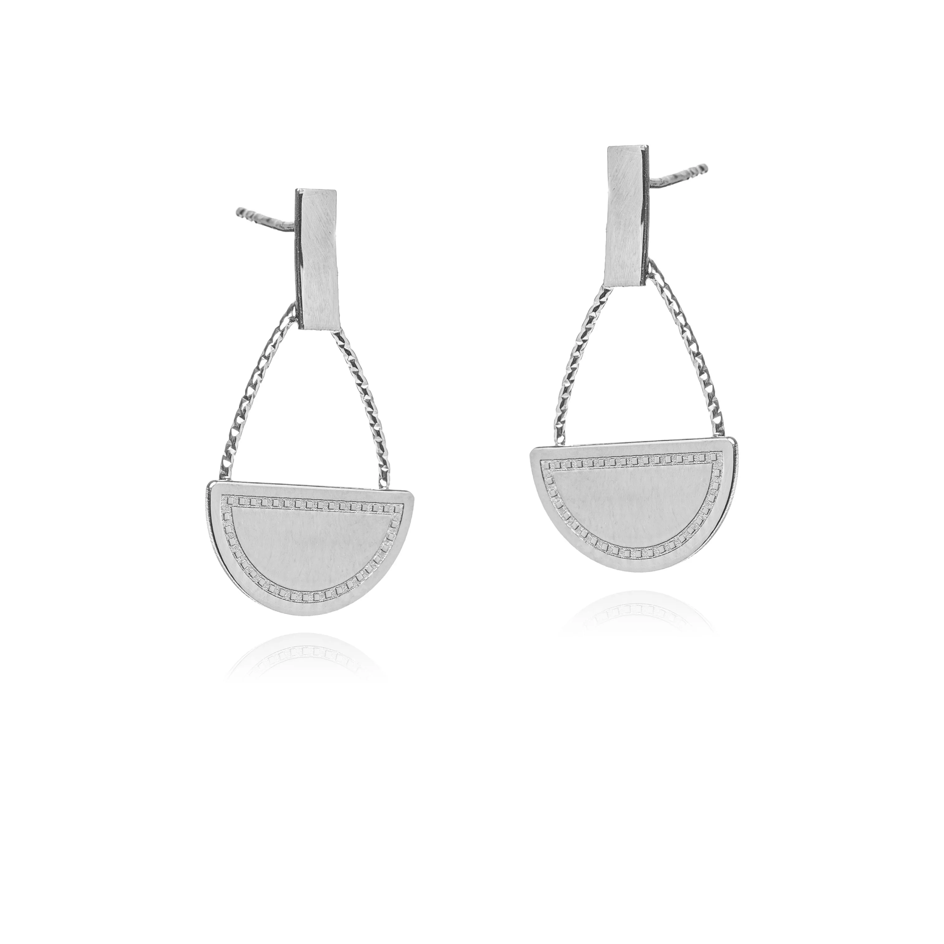 Kolczyki srebrne diamentowane