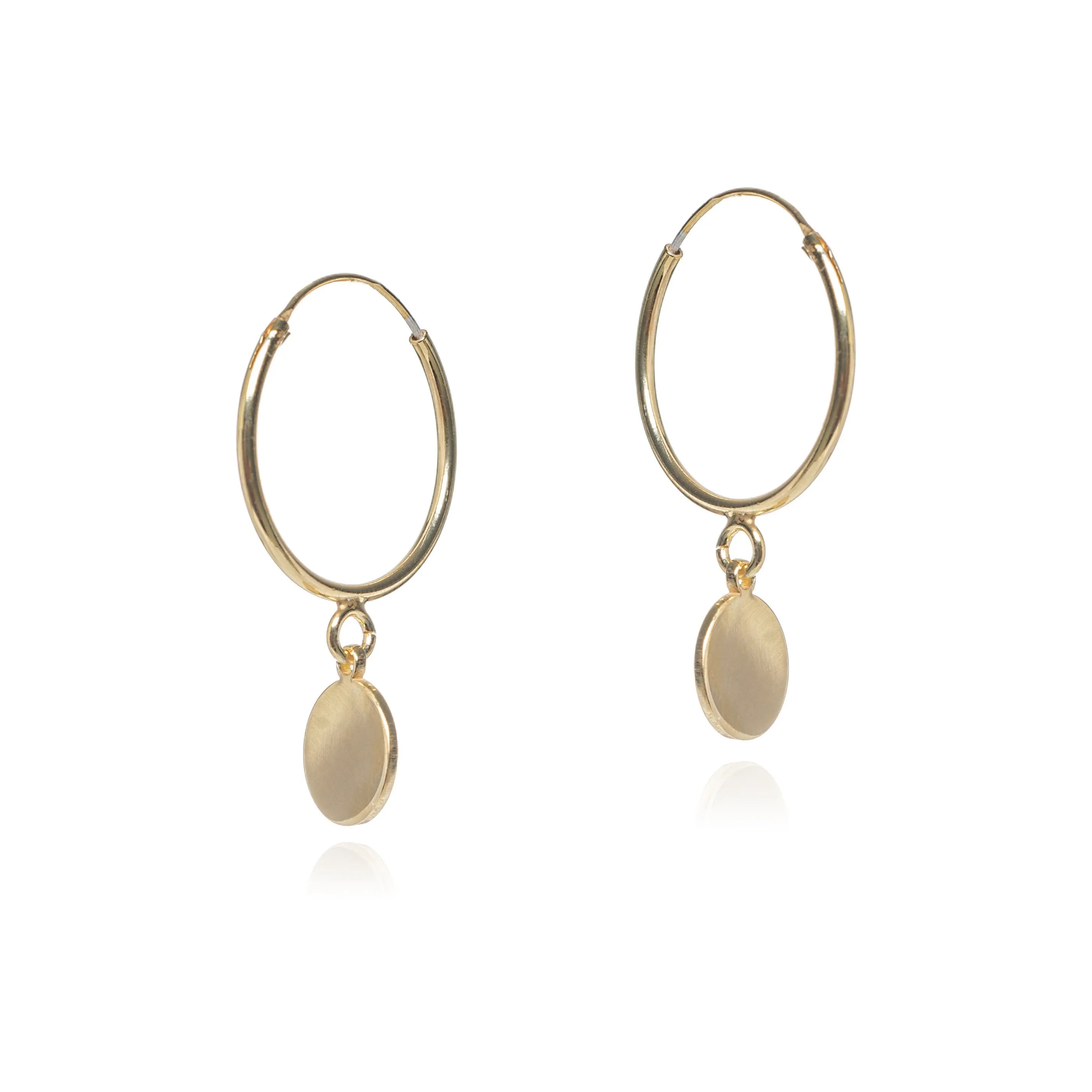 Kolczyki srebrne pozłacane kółka  z kółeczkami