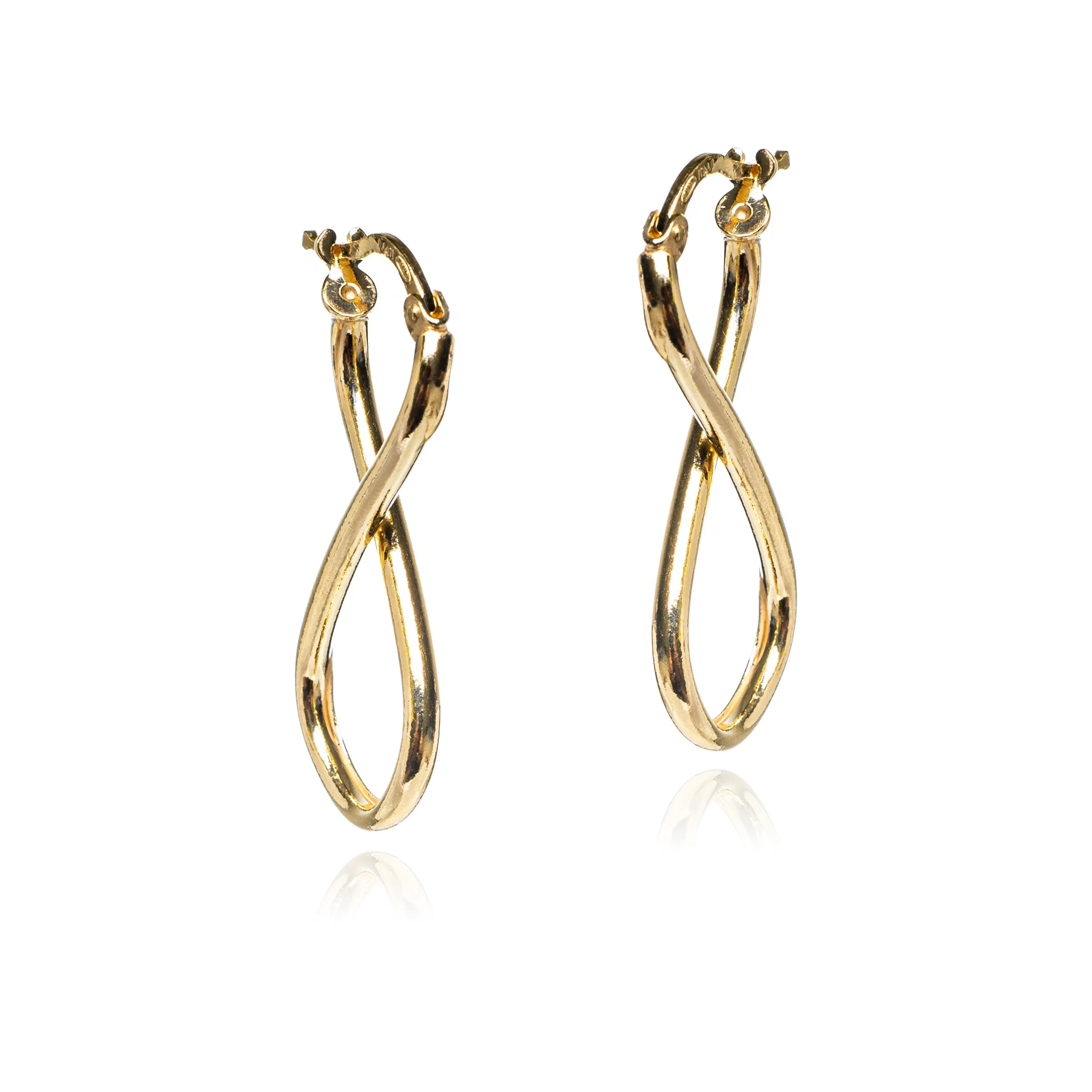 Kolczyki srebrne pozłacane nieskończoności