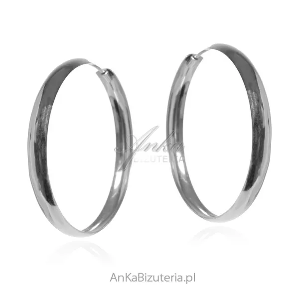 Kolczyki srebrne duże koła