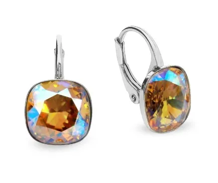 Kolczyki srebrne  pr. 925  cristals  barete light colorado topaz shimmer