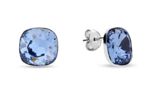 Kolczyki srebrne swarovski busso w kolorze denim blue
