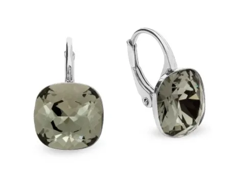 Kolczyki srebrne barete  w kolorze black diamond