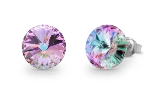 Kolczyki srebrne swarovski  candy studs w kolorze vitrail light.