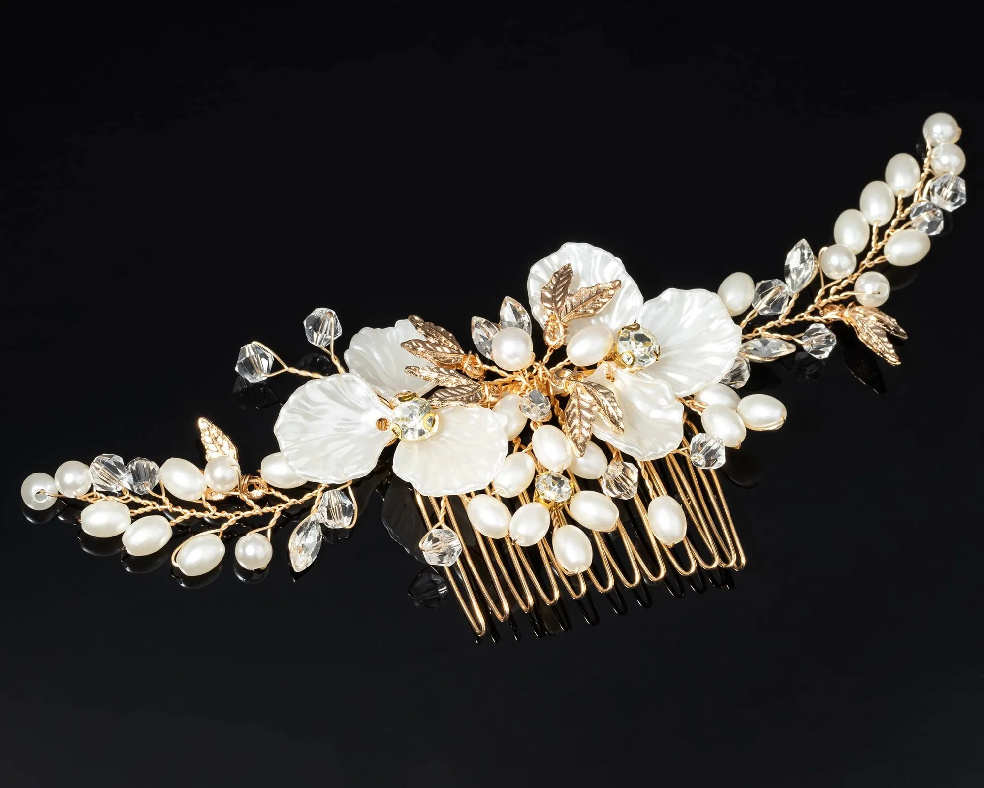 OZDOBA DO WŁOSÓW grzebyk ŚLUBNA perełki BIAŁA ślub