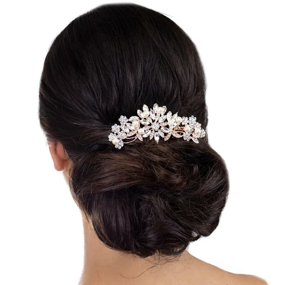 OZDOBA DO WŁOSÓW grzebyk ŚLUBNA kwiaty MIEDZIANA