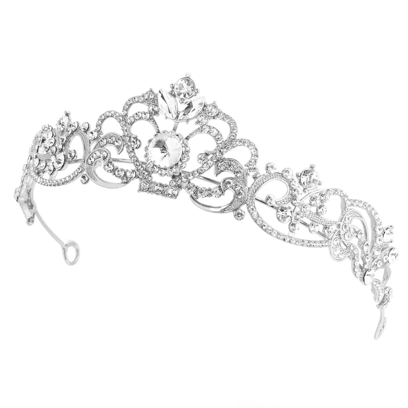 OZDOBA do włosów KORONA diadem TIARA ŚLUBNA srebrna