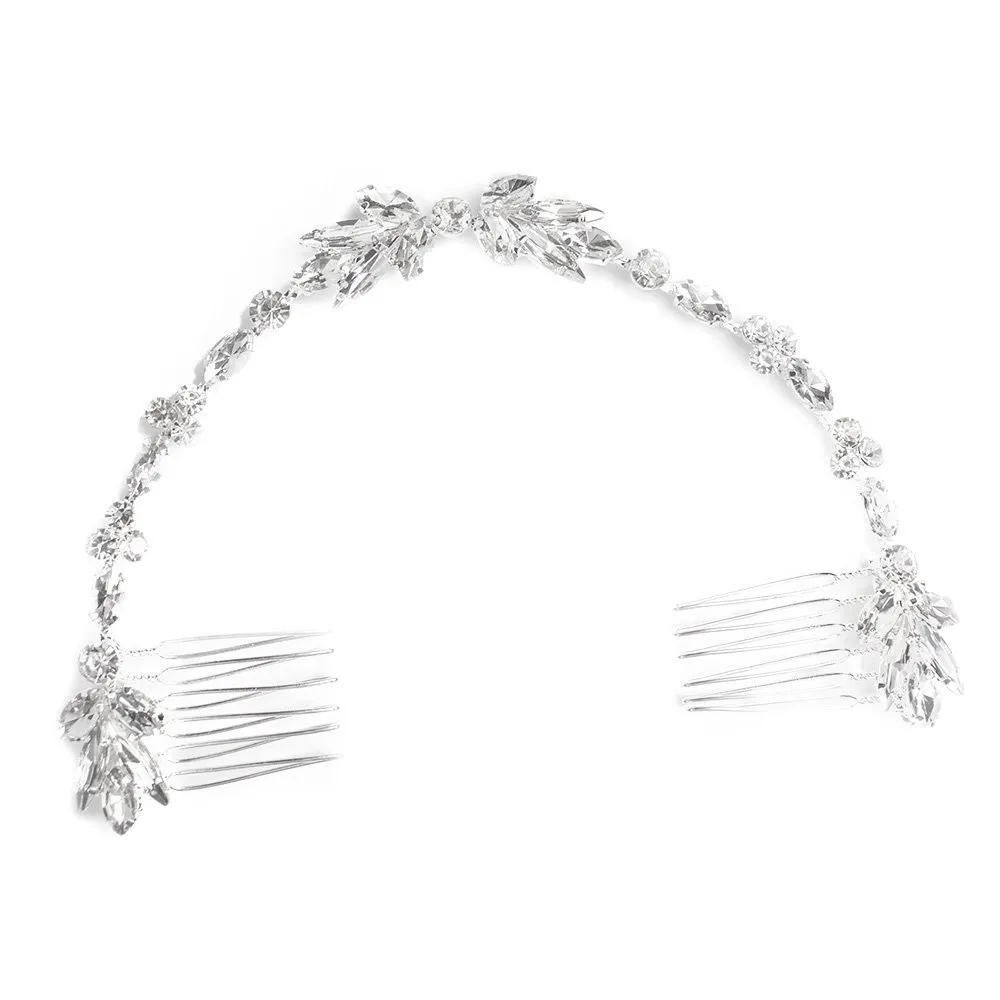 OZDOBA DO WŁOSÓW srebrna ŚLUBNA grzebyk cyrkonie