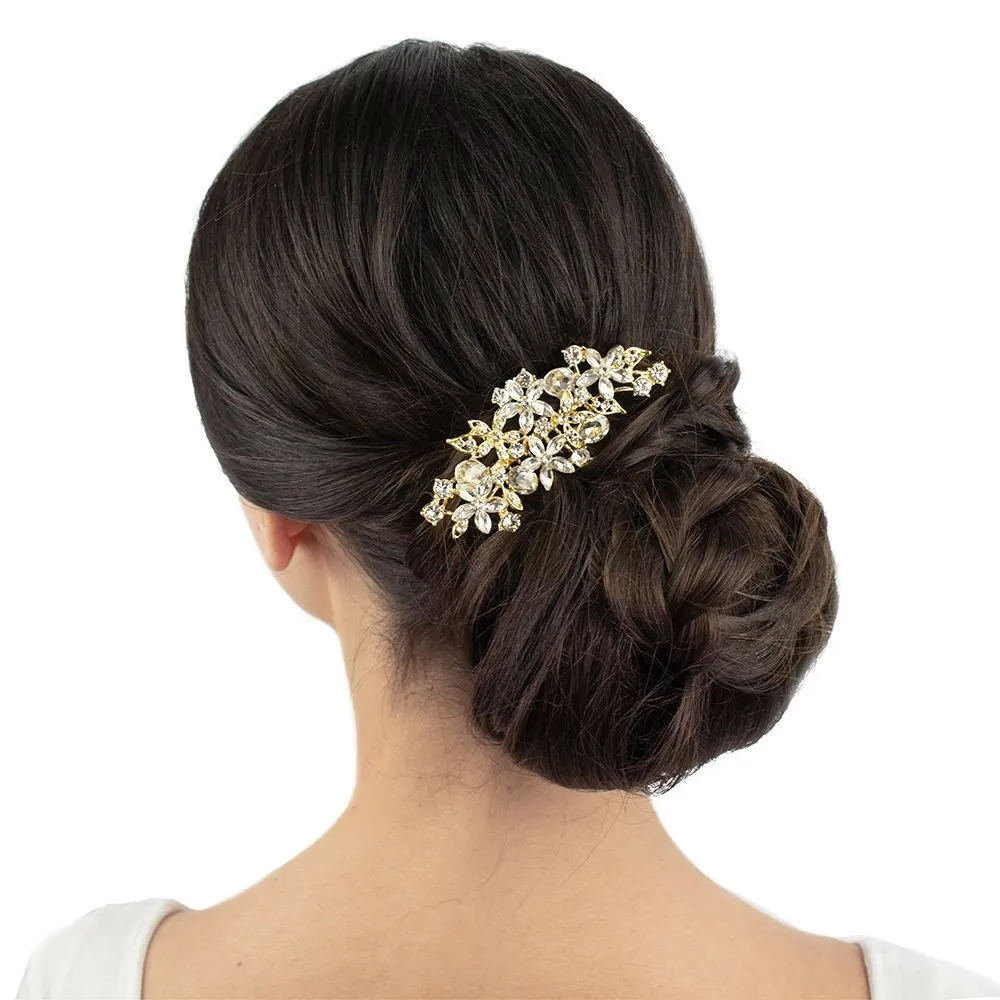 OZDOBA DO WŁOSÓW złota ŚLUBNA cyrkonie GRZEBYK