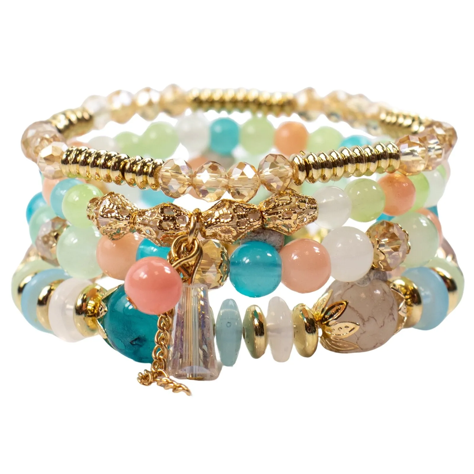 ZESTAW BRANSOLETEK elegancki koraliki KRYSZTAŁKI